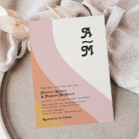 Modern Retro 70's Rainbow Monogram Wedding