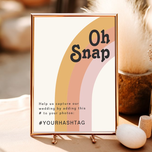 Modern Retro 70's Rainbow | Oh Snap Hashtag Sign (Creator Uploaded)