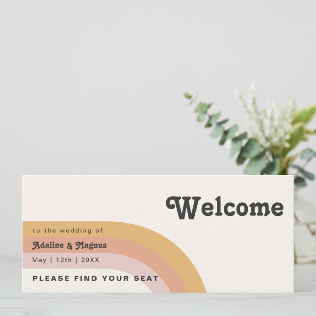 Modern Retro 70's Rainbow | Seating Chart Header (Standing Front)