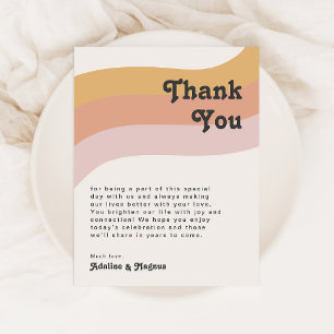 Modern Retro 70's Rainbow Table Thank You Card
