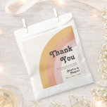 Modern Retro 70's Rainbow Thank You Favour Bag<br><div class="desc">This modern retro 70's rainbow thank you favour bag is perfect for your simple vintage orange, rose gold, and blush pink wedding. Designed with elements of a classic, colourful boho arch and groovy minimalist stripes. The design has a unique abstract tropical beach feel, great for any spring, summer, or fall...</div>