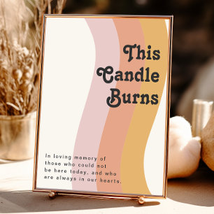 Modern Retro 70's Rainbow This Candle Burns Poster