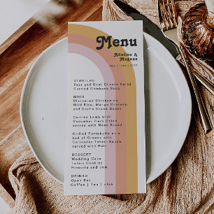 Modern Retro 70's Rainbow   Wedding Dinner Menu