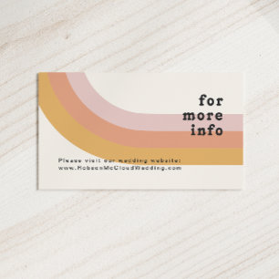 Modern Retro 70's Rainbow Wedding Website Enclosure Card