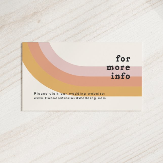 Modern Retro 70's Rainbow Wedding Website Enclosure Card (Creator Uploaded)
