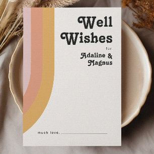 Modern Retro 70's Rainbow Wedding Well Wishes Card