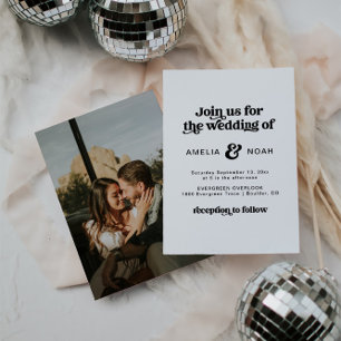 Modern Retro 70's Wedding Invitation