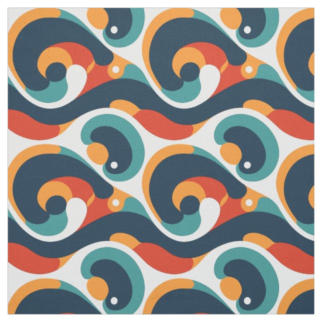 Modern Retro Abstract Groovy Fabric (Swatch)