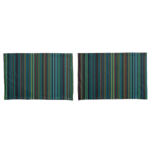 Modern retro aqua purple blue brown stripe fleece pillowcase
