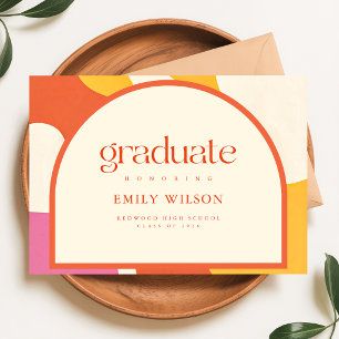 Modern Retro Arch Graduate Graduation Announcement Postcard