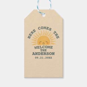 Modern Retro Baby Shower Customisable Sticker Gift Tags