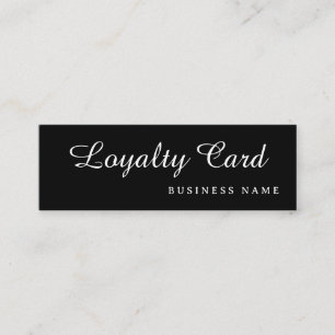 Modern Retro Black Simple Loyalty Card