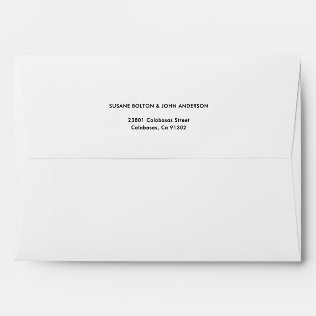 Modern Retro Black White Return Address Graduation Envelope (Back (Top Flap))
