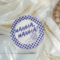 Modern Retro Blue Italian Pizzeria Pizza Party