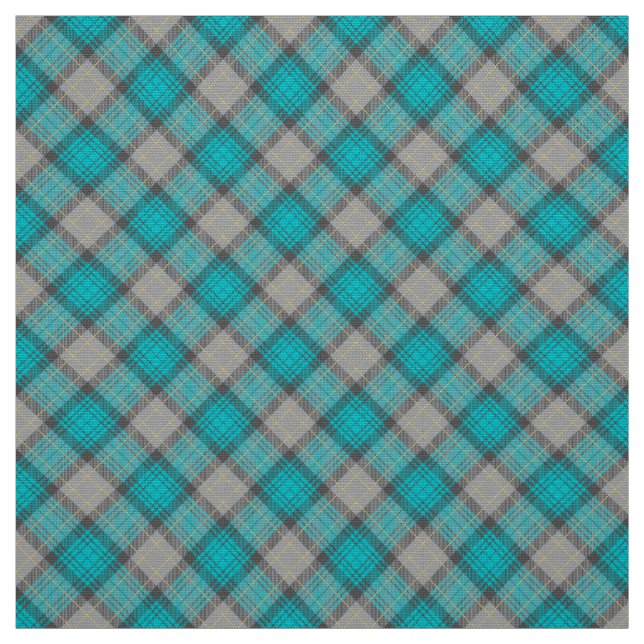 Modern retro blue plaid practical school projects  fabric (Swatch)