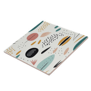 Modern Retro Boho Abstract Collection Ceramic Tile
