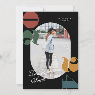 Modern Retro & Bold Class of 2024 Graduation Invitation