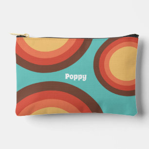 Modern Retro Bold Groovy Curves Personalised Accessory Pouch