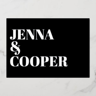 Modern Retro Bold Type Black & Silver Wedding