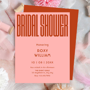 Modern Retro bridal shower Invitation