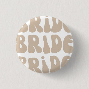 Modern Retro Bride Bachelorette Party Vintage 3 Cm Round Badge