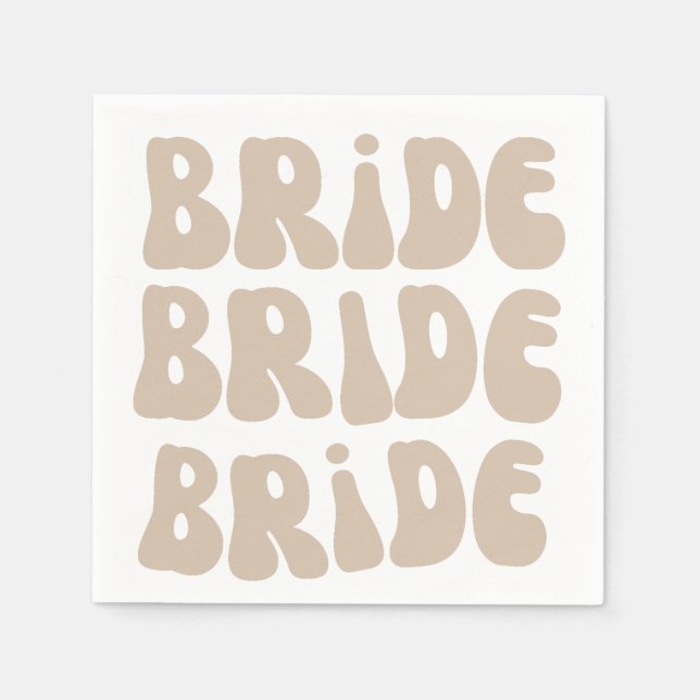 Modern Retro Bride Bachelorette Party Vintage Napkin (Front)