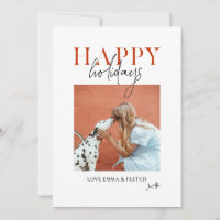 Modern Retro Bright Colourful Red Orange Dog Mum