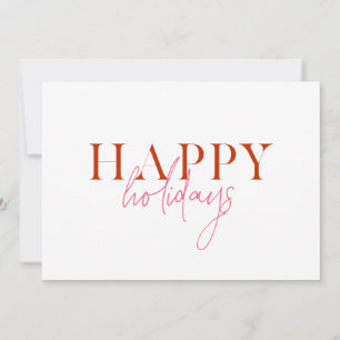 Modern Retro Bright Colourful Red Pink Script Dog Holiday Card