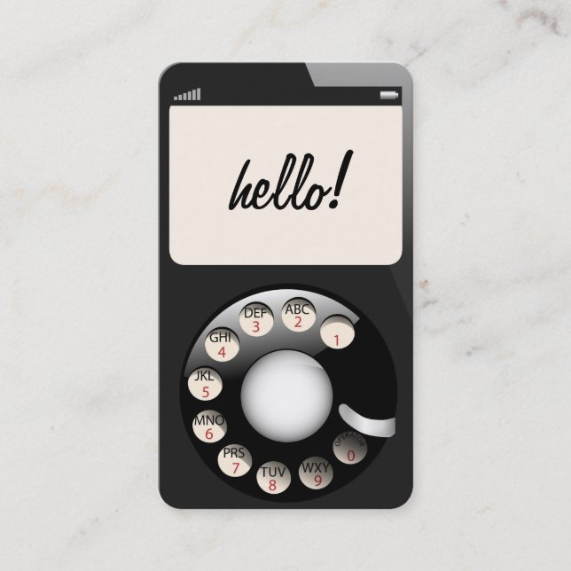 Modern Retro Cell Phone Business Profile Calling Card (Front)