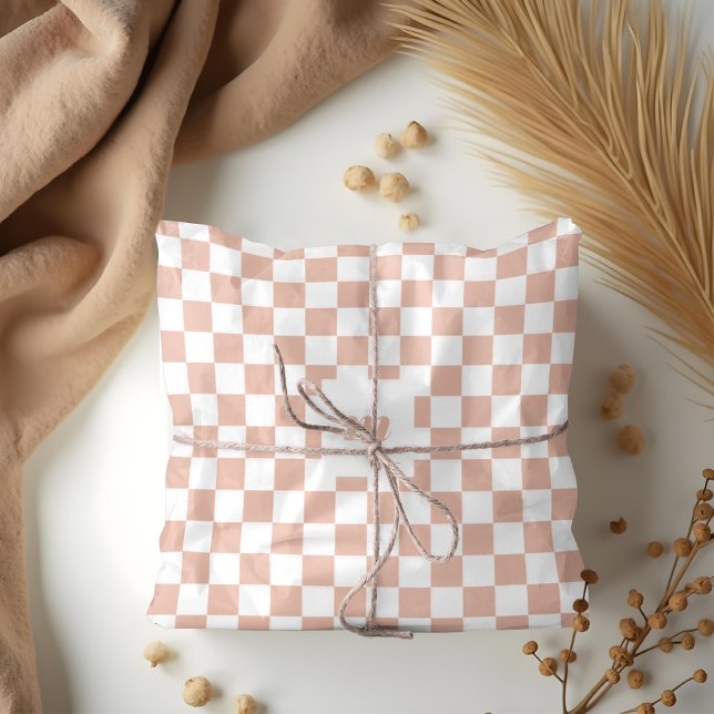 Modern Retro Chequered Pattern Custom Monogram Tissue Paper (Modern Retro Chequered Pattern Custom Monogram Tissue Paper)