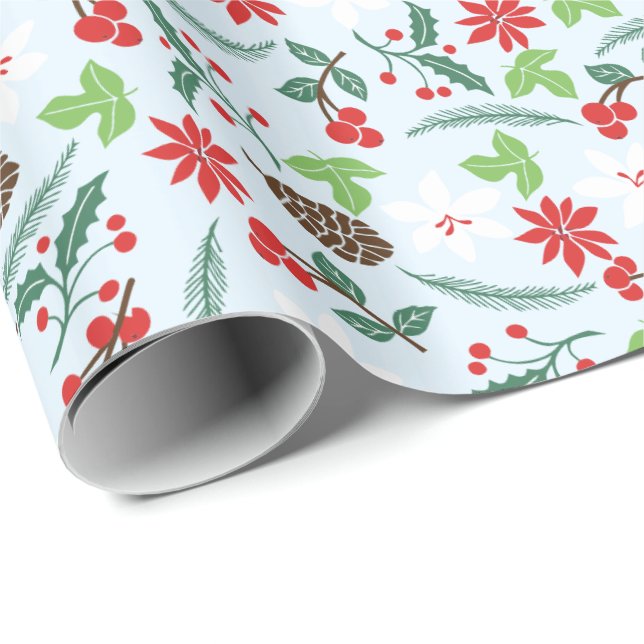 Modern Retro Chic Pattern Holidays Custom Wrapping Paper (Roll Corner)