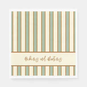 Modern Retro Chilli Lime Stripe Napkin