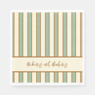Modern Retro Chilli Lime Stripe Napkin