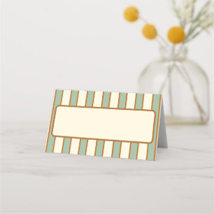 Modern Retro Chilli Lime Stripe Place Card