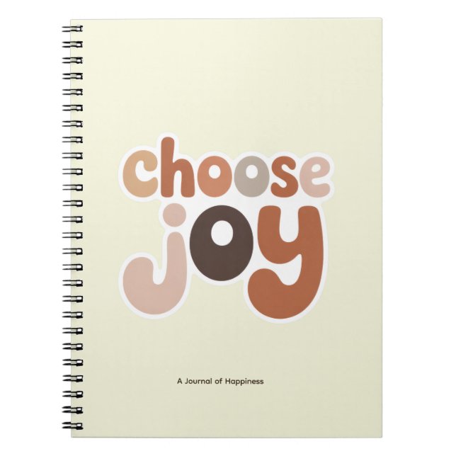 Modern Retro Choose Joy Positive Affirmation  Notebook (Front)