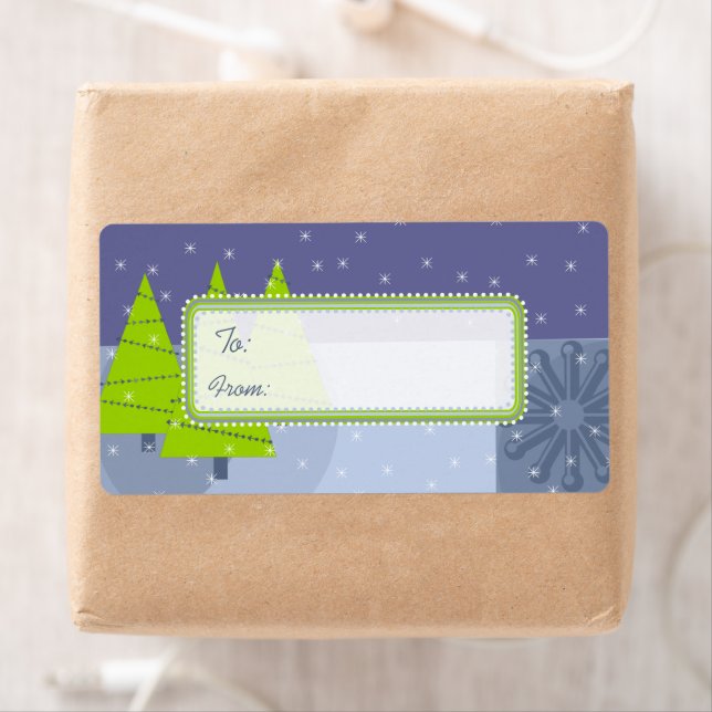 Modern Retro Christmas Tree Gift Tags (Insitu)