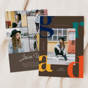 Modern Retro Class of 2024 Graduation Invitation