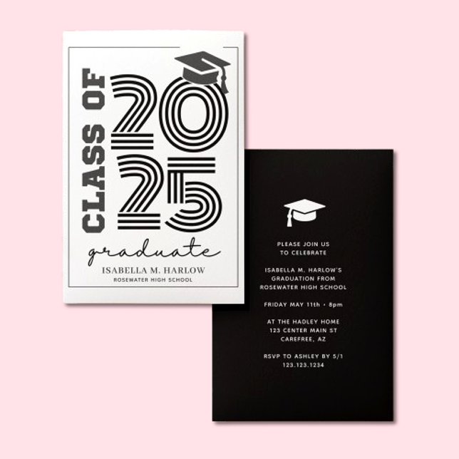 Modern Retro Class of 2025 High School Invitation (Creator Uploaded)