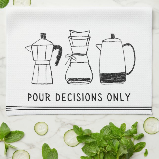 Modern Retro Coffee Lover Tea Towel (Folded)