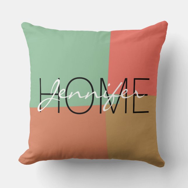 Modern Retro Colour Geometric Pattern #18 Cushion (Front)