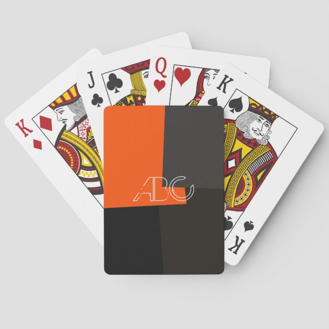 Modern Retro Colour Geometric Pattern #3 Playing Cards (Back)