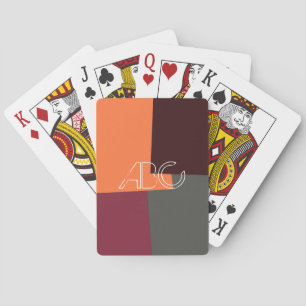 Modern Retro Colour Geometric Pattern #5 Playing Cards