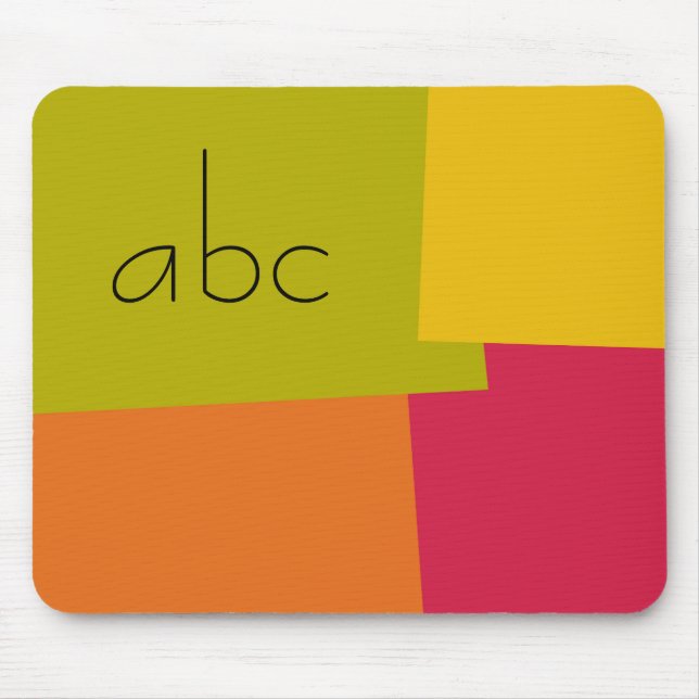 Modern Retro Colour Geometric Pattern Monogram #12 Mouse Pad (Front)
