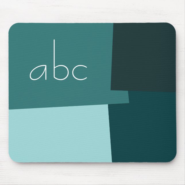Modern Retro Colour Geometric Pattern Monogram #17 Mouse Pad (Front)