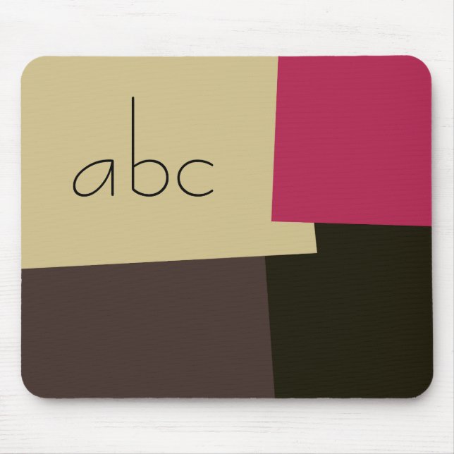 Modern Retro Colour Geometric Pattern Monogram #2 Mouse Pad (Front)
