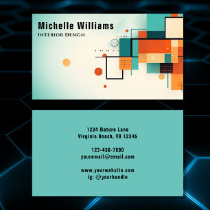 Modern Retro Colourful Geometric Business Card