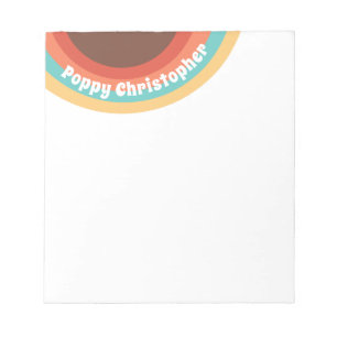 Modern Retro Colourful Groovy Curves Personalised Notepad
