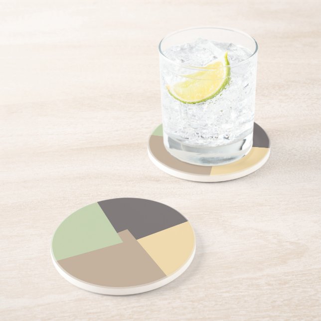 Modern Retro Colours Geometric #10 Coaster (Side)