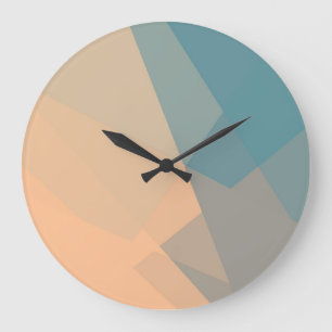 Modern Retro Colours Geometric #20 Large Clock