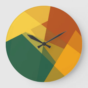 Modern Retro Colours Geometric #21 Large Clock